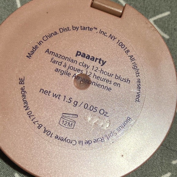 TARTE Amazonian Clay 12-Hour Blush in PAAARTY Nude 1.5g .05 oz New travel size - Picture 5 of 5